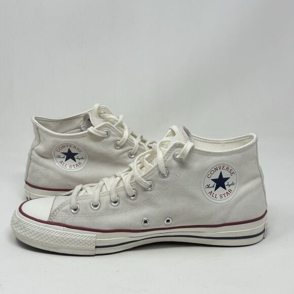 Converse CONS Chuck Taylor All Star Pro Mid Mens 11.5 Egret White Canvas Shoes - Picture 1 of 16